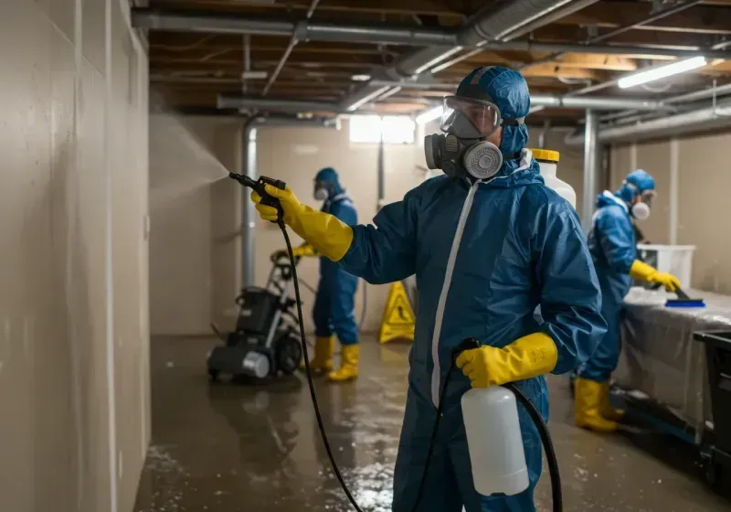 Basement Sanitization and Antimicrobial Treatment process in Chesterton, IN