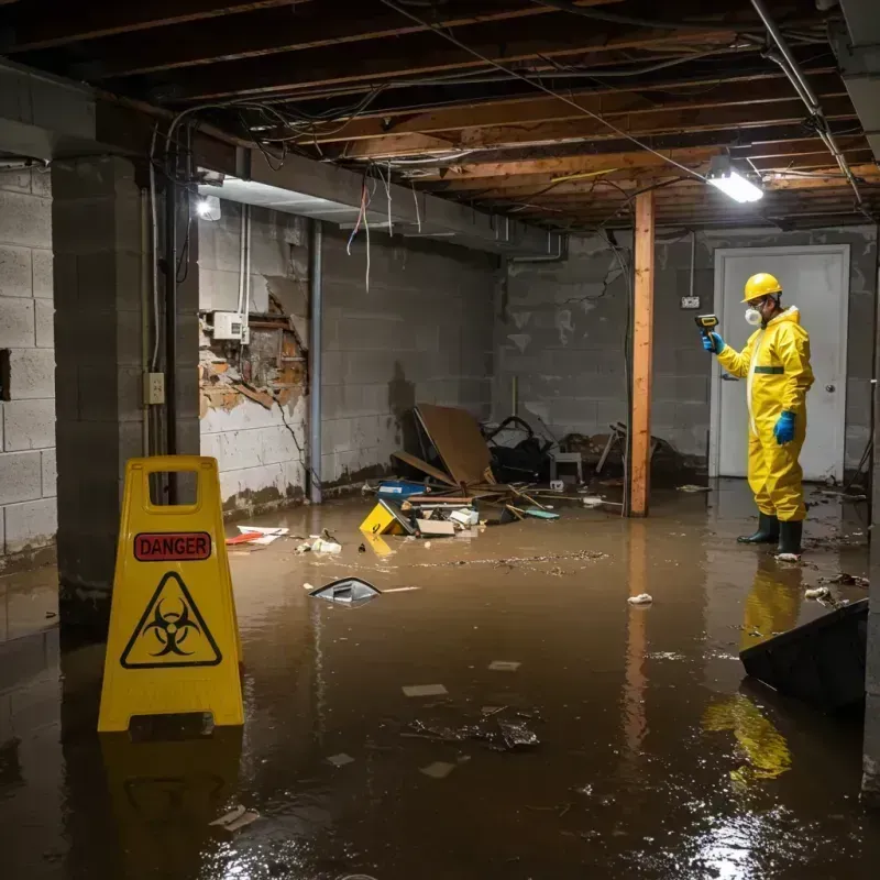 Flooded Basement Electrical Hazard in Chesterton, IN Property